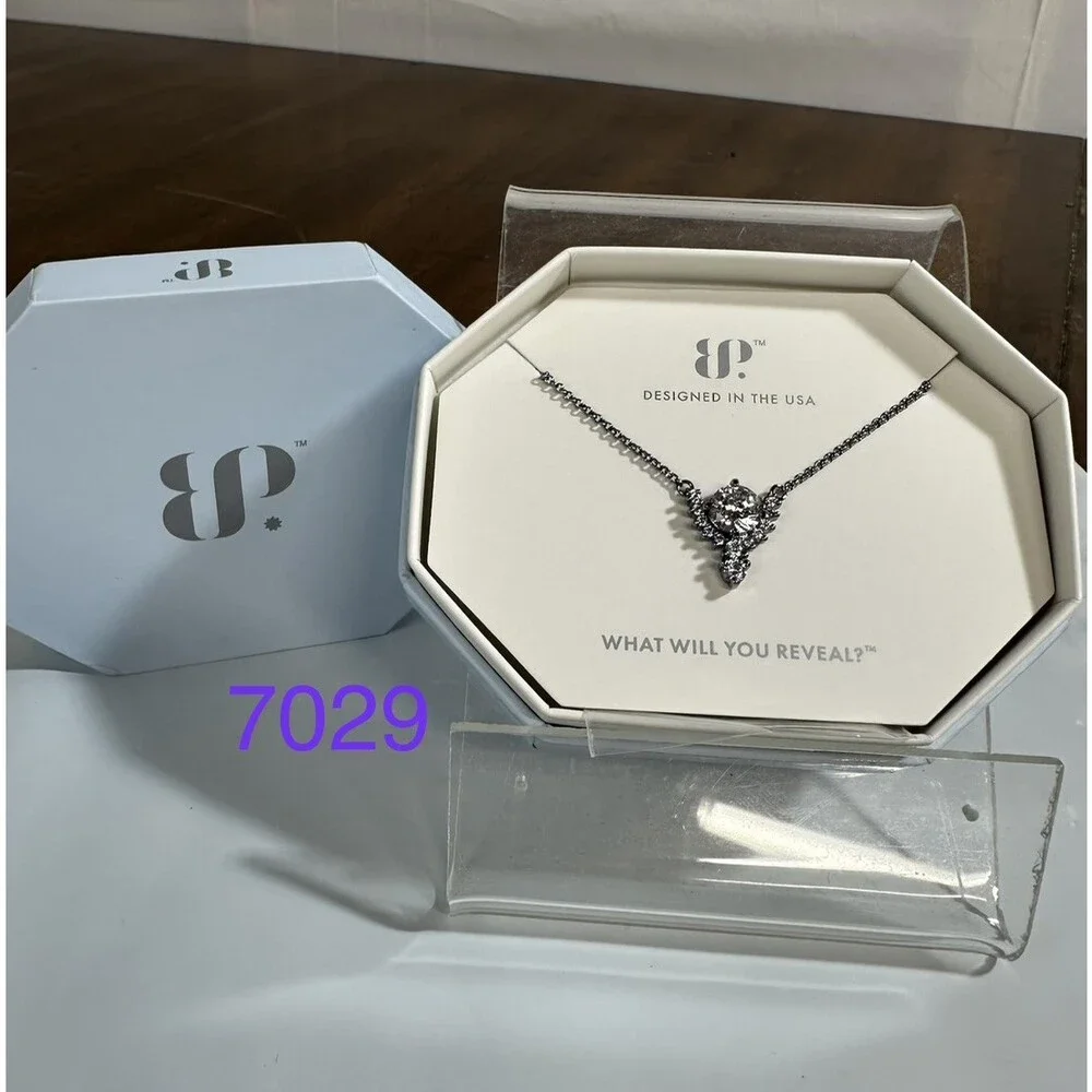 Bomb Party RBP5026 From Day One Diamond CZ Hematite Necklace NIB